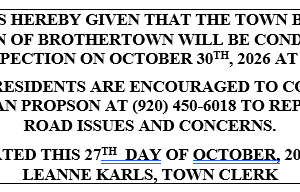 Notice of Road Inspection